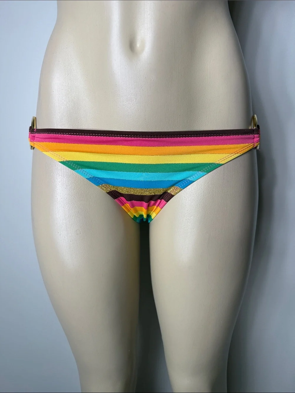 Women's Rainbow Stripe Bikini Bottom - Multi